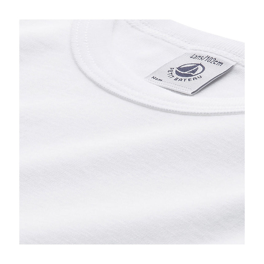 SET OF 2 BOYS' LONG-SLEEVED WHITE UNDERWEAR VESTS.