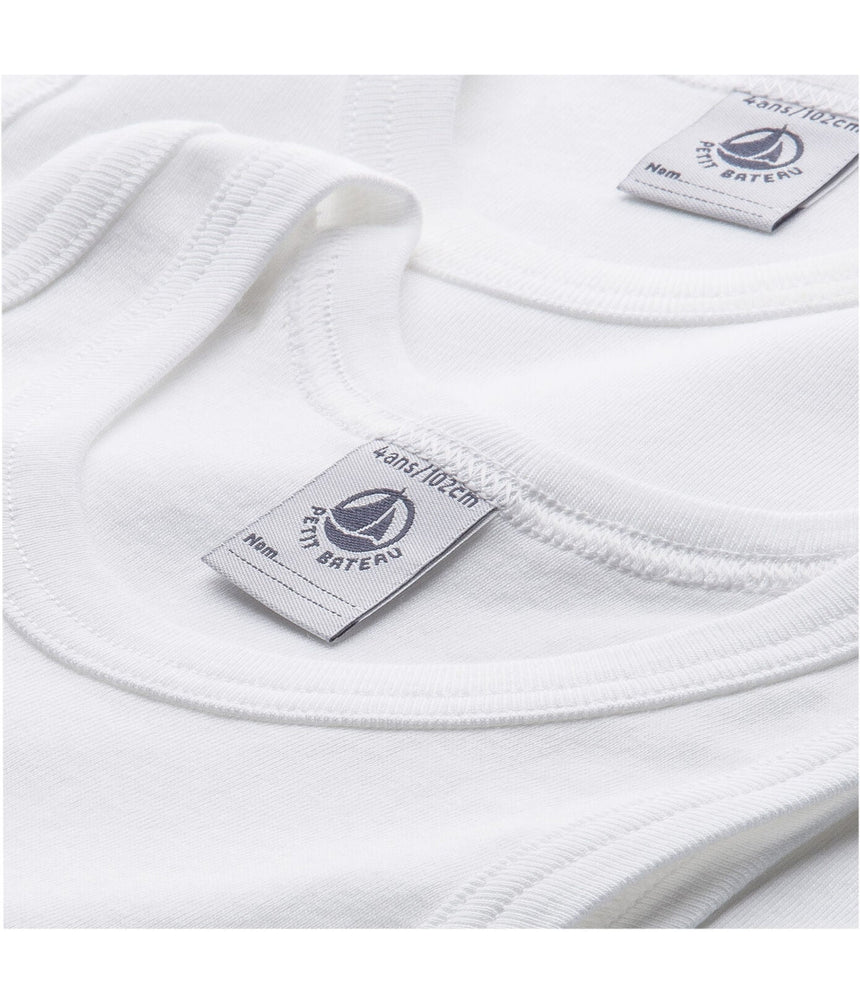 SET OF 2 LITTLE BOYS' PLAIN WHITE VESTS