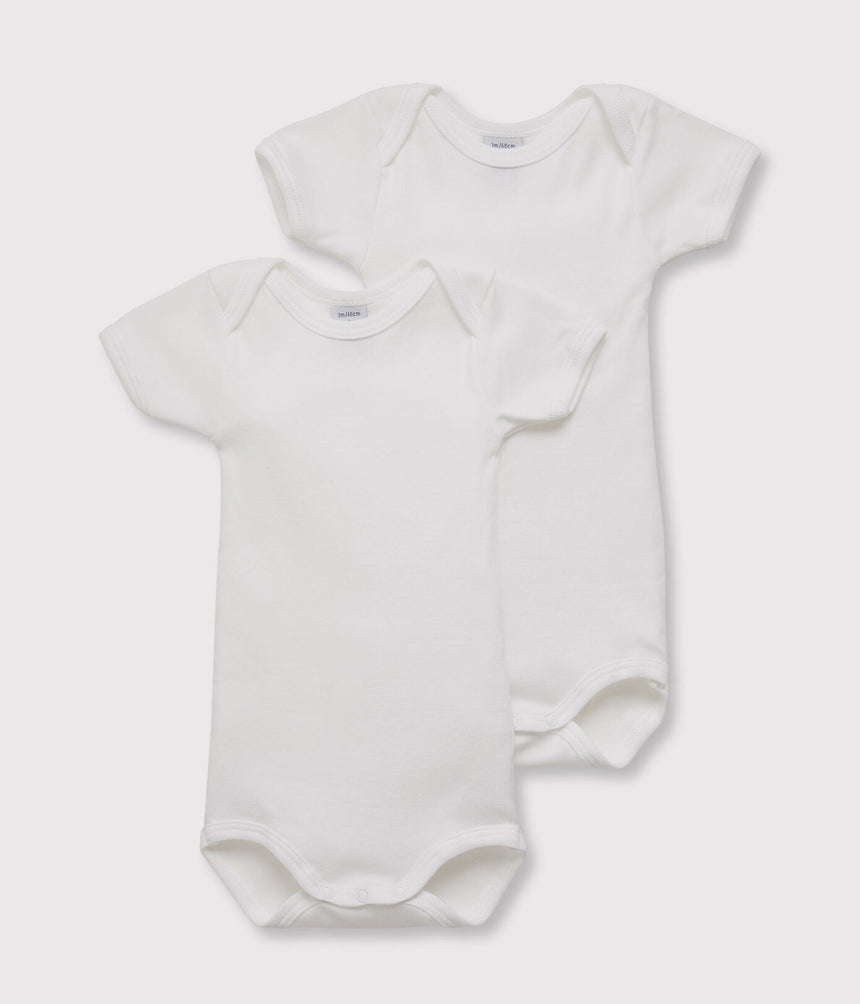 UNISEX' SHORT-SLEEVED WHITE BODYSUITS