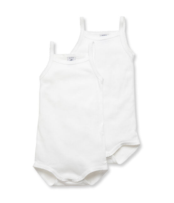 BABY GIRLS' BODYSUITS WITH STRAPS - 2-PIECE SET