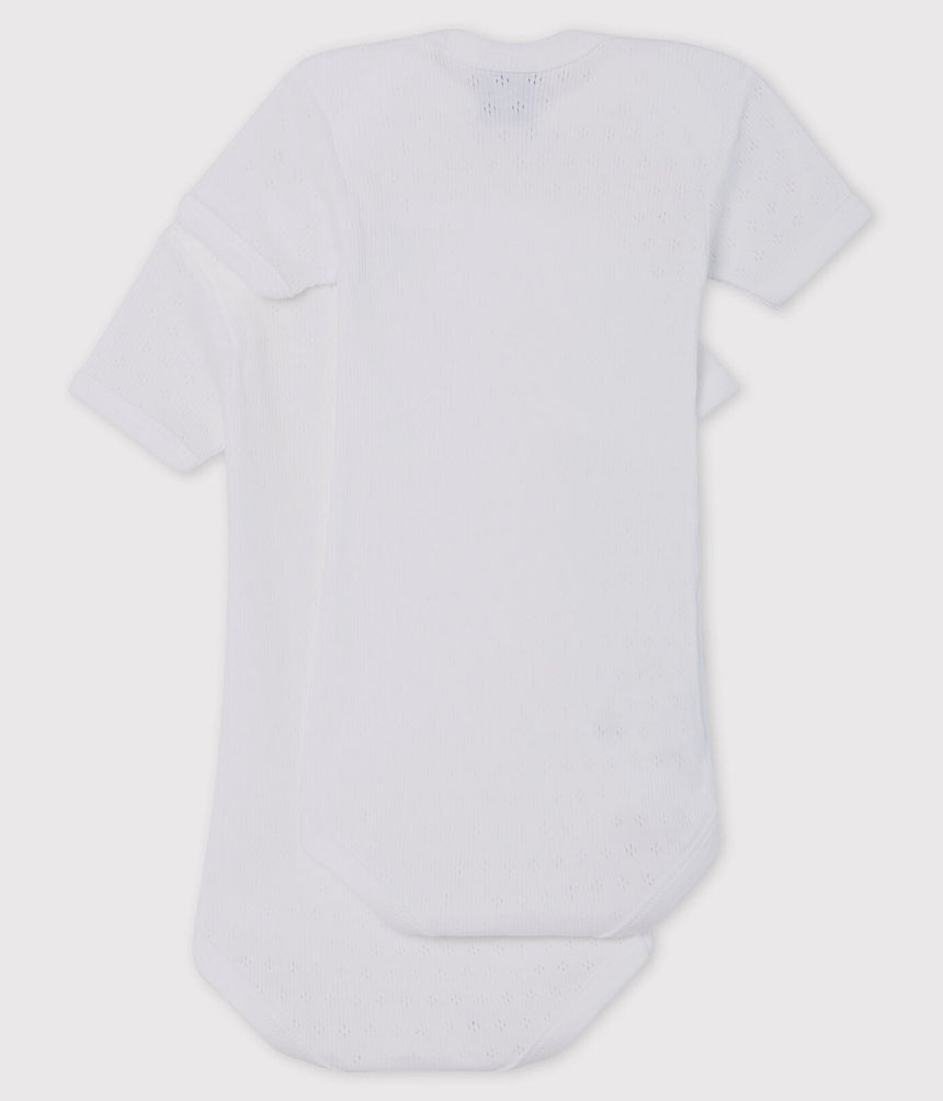 BABIES WHITE SHORT-SLEEVED BODYSUIT -2-PACK