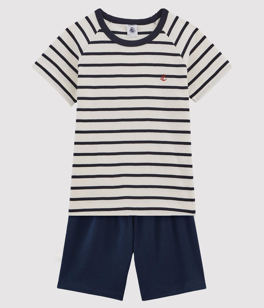 BOYS SHORT COTTON PYJAMAS WITH SAILOR STRIPES
