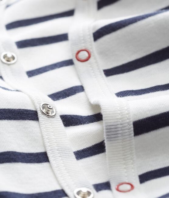 BABIES' STRIPED COTTON SLEEPSUIT