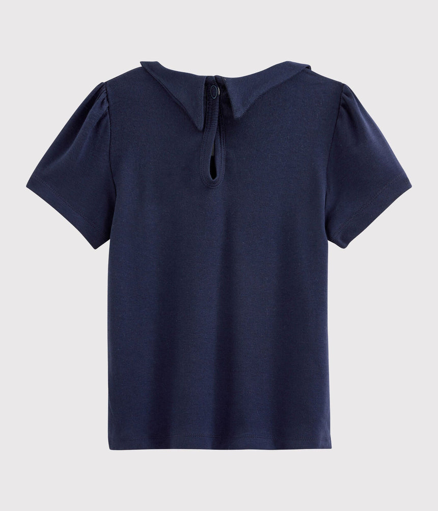GIRL'S T-SHIRT WITH PETER PAN COLLAR
