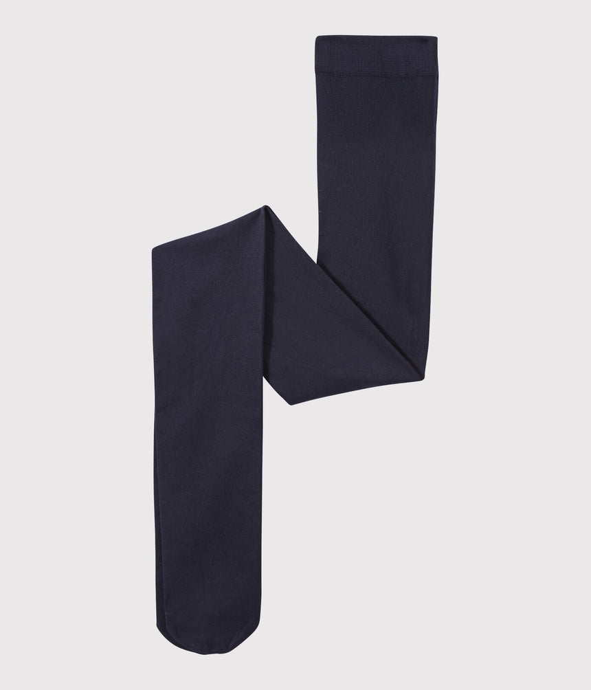NAVY GIRLS' MICROFIBRE TIGHTS