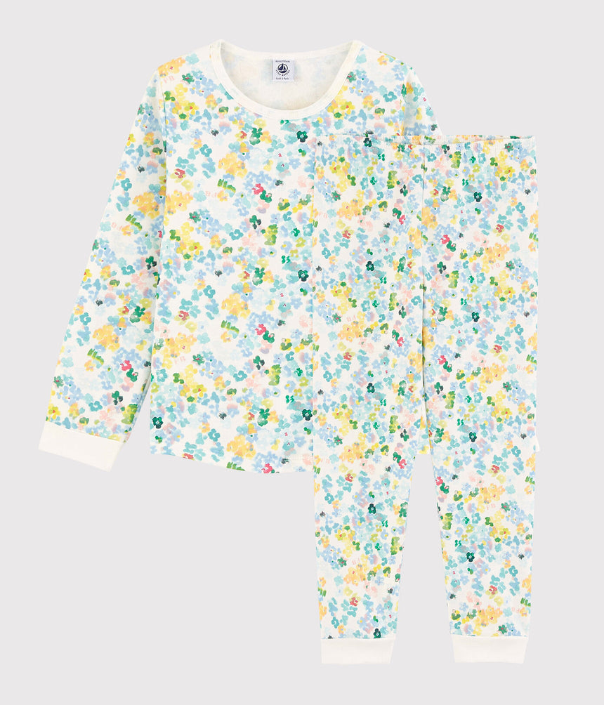 CHILDREN'S FITTED FLORAL COTTON PRINT PYJAMA