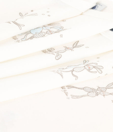 BABIES' RABBIT PATTERN LONG-SLEEVED BODYSUIT - 5-PACK