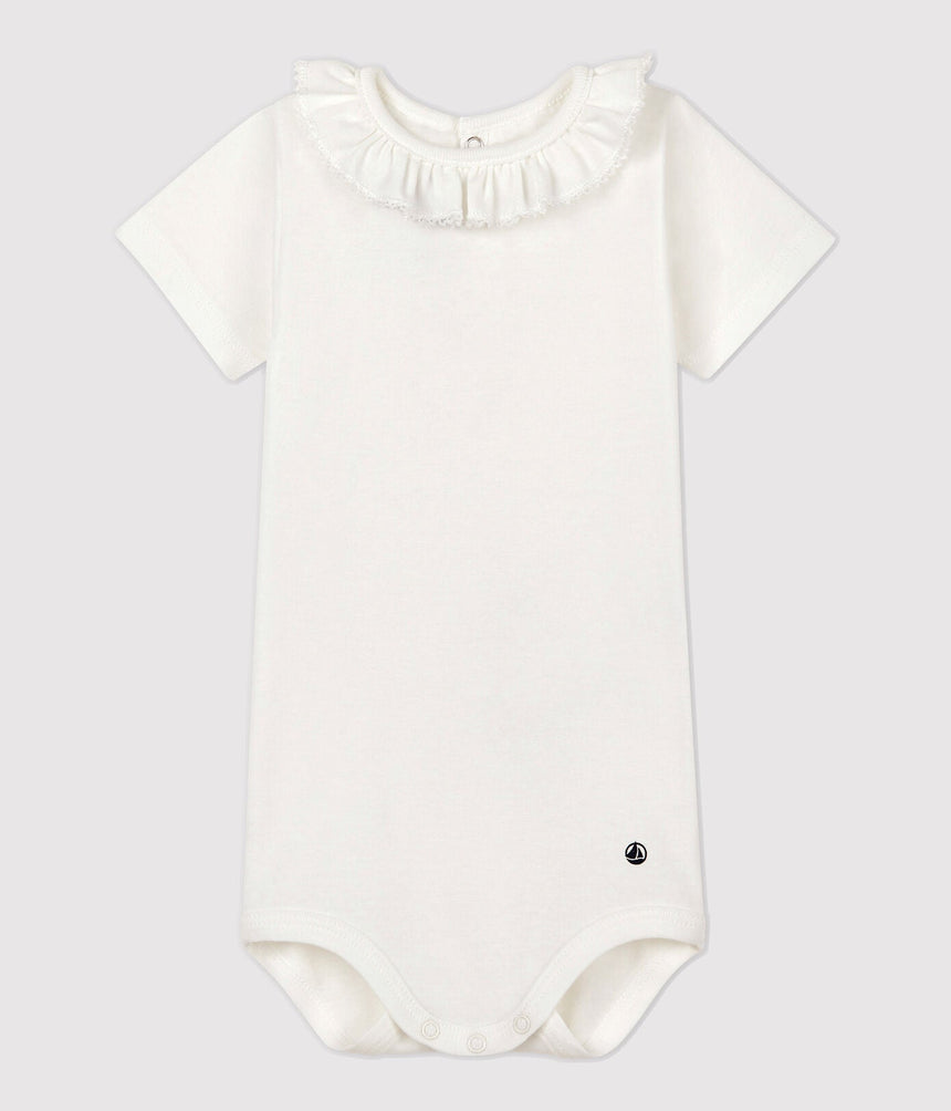 BABIES' SHORT-SLEEVED BODYSUIT WITH RUFF