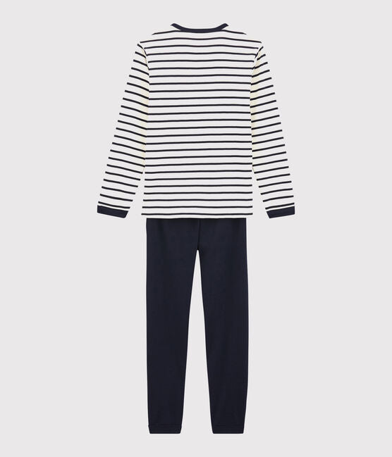 BOYS RIB KNIT PYJAMAS WITH SAILOR STIPES