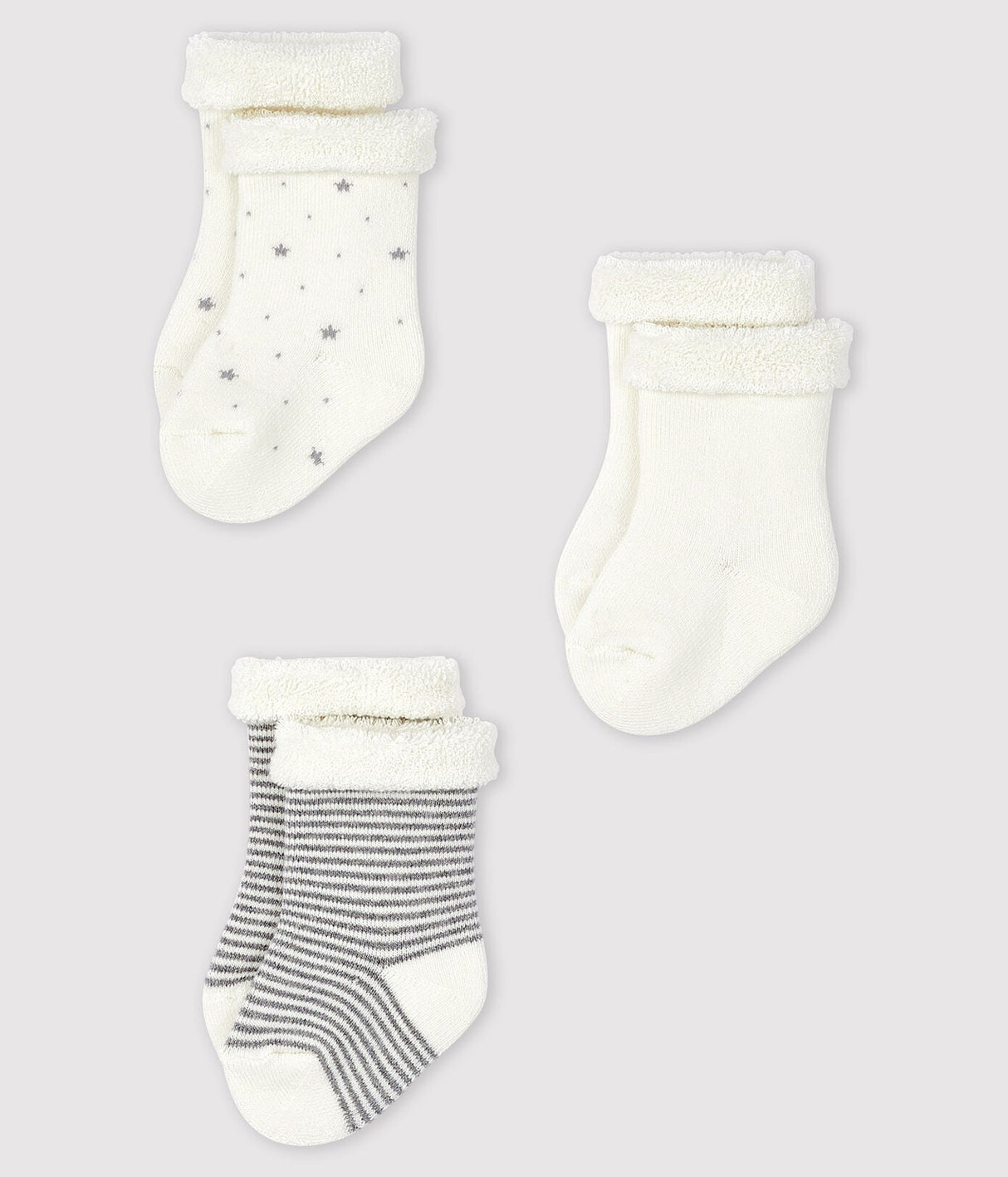 KNITTED BABIES' SOCKS - 3- PIECES SET