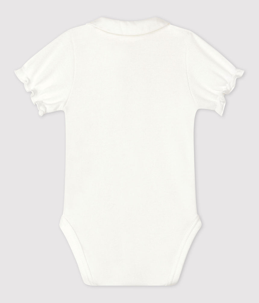 BABIES SHORT-SLEEVED ORGANIC COTTON BODYSUIT WITH COLLAR
