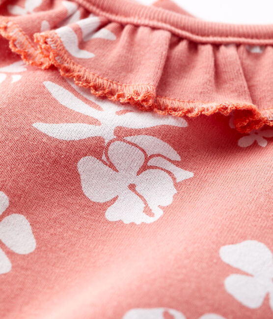 BABIES COTTON HAWAII PRINT BODYSUIT WITH RUFFLE COLLAR