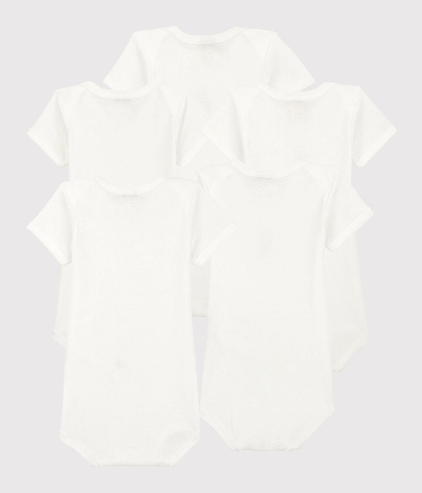 BABIES' RIB KNIT BODYSUITS - 5-PACK