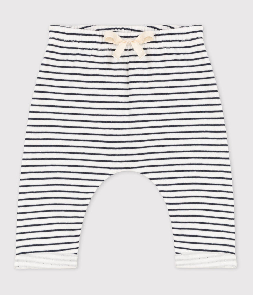 BABIES' SAILOR STRIPED COTTON TUBE KNIT TROUSERS
