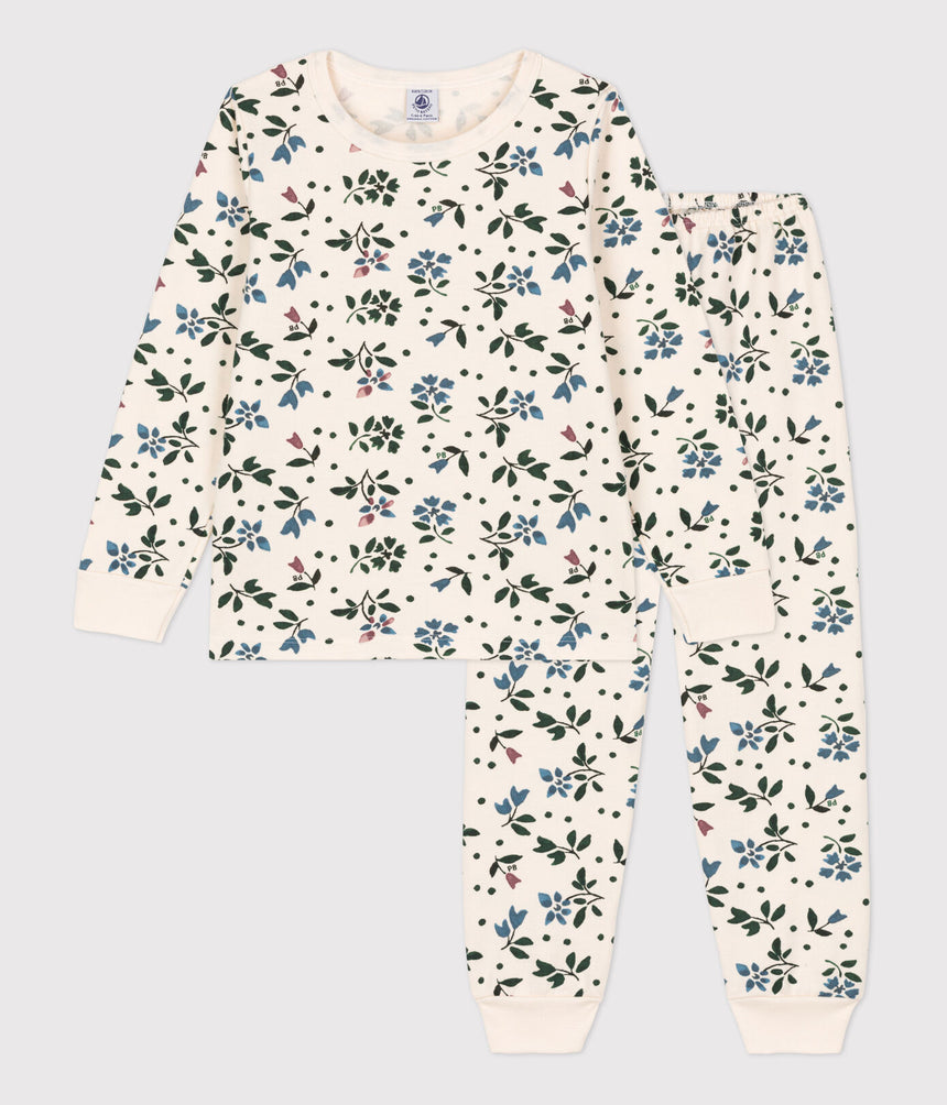 GIRLS' FLORAL FLEECE PYJAMAS