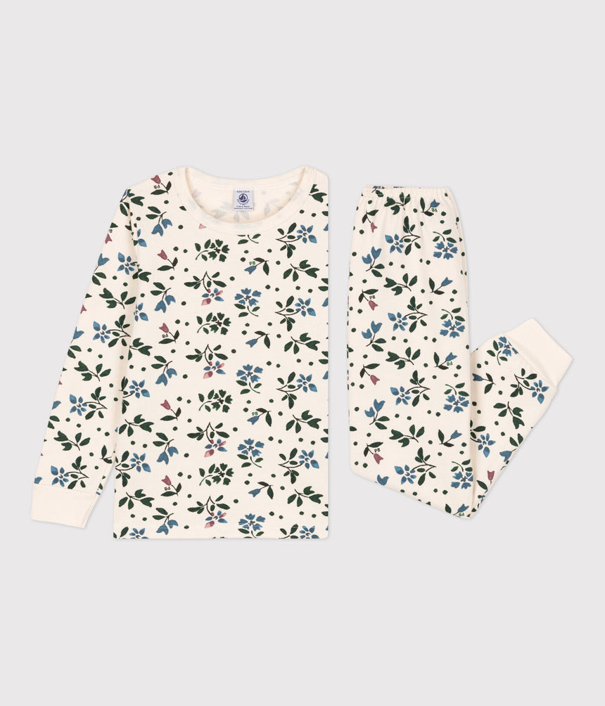 GIRLS' FLORAL FLEECE PYJAMAS