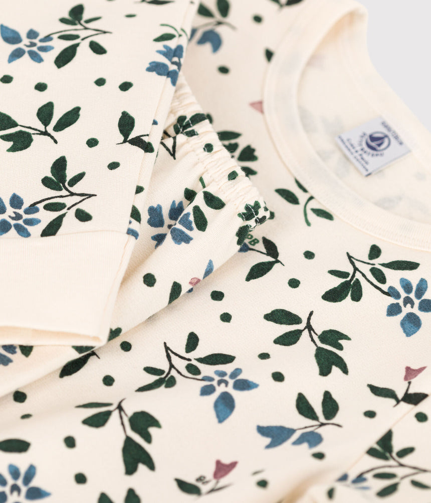 GIRLS' FLORAL FLEECE PYJAMAS