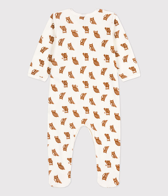 BABIES' OWL PATTERNED VELOUR SLEEPSUIT