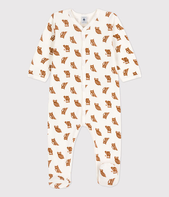 BABIES' OWL PATTERNED VELOUR SLEEPSUIT