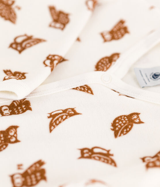 BABIES' OWL PATTERNED VELOUR SLEEPSUIT