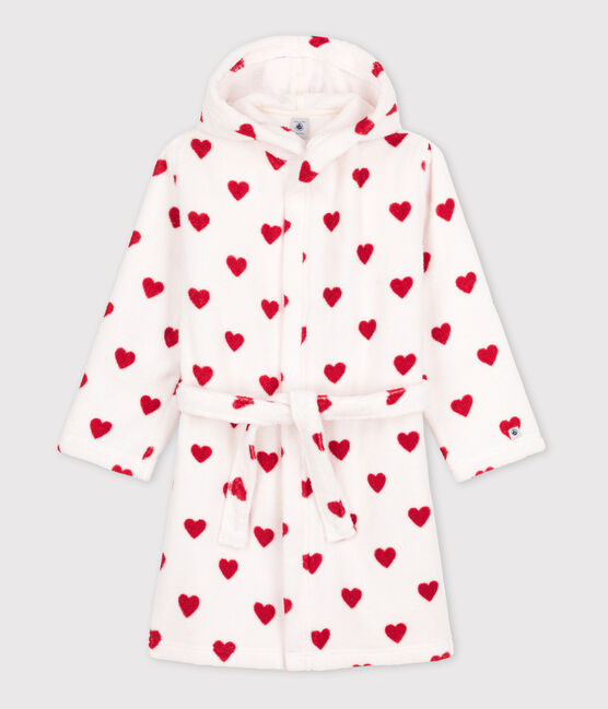CHILDRENS HEART PATTERNED TERRY BATH ROBE