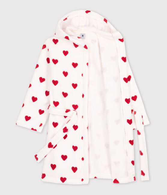 CHILDRENS HEART PATTERNED TERRY BATH ROBE