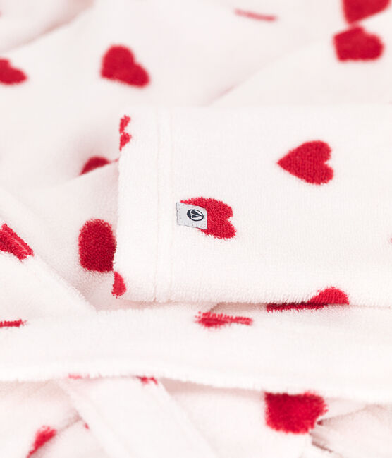 CHILDRENS HEART PATTERNED TERRY BATH ROBE