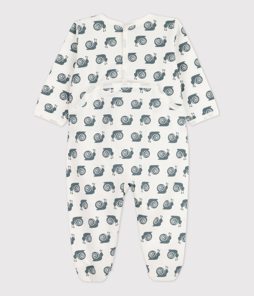 BABIES' SNAIL PATTERNED FLEECE SLEEPSUIT