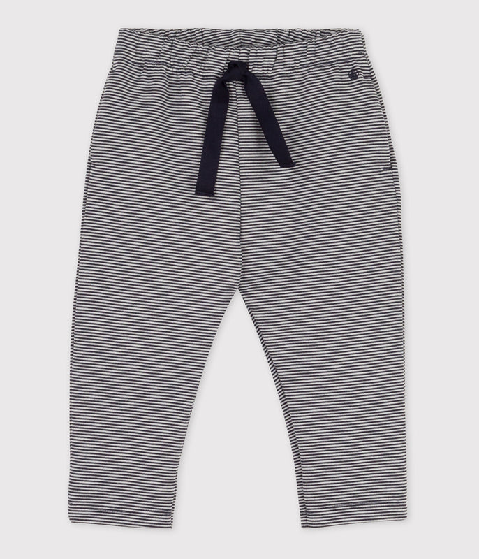 Babies' Thick Jersey Stripy Trousers