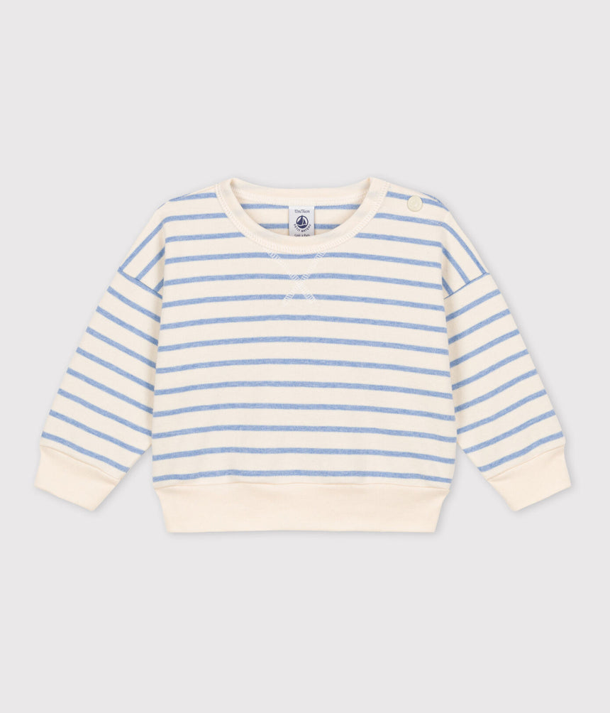 BABIES' COTTON SAILOR STRIPED SWEATSHIRT