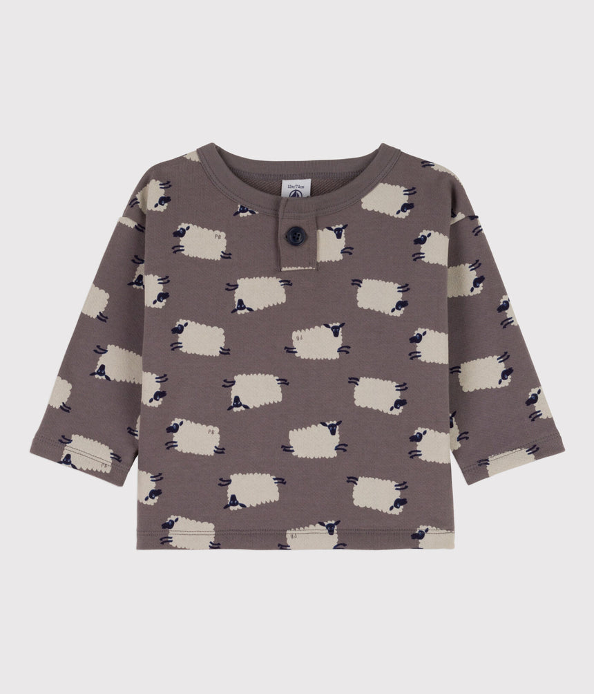 BABIES' SHEEP PRINT FLEECE SWEATSHIRT