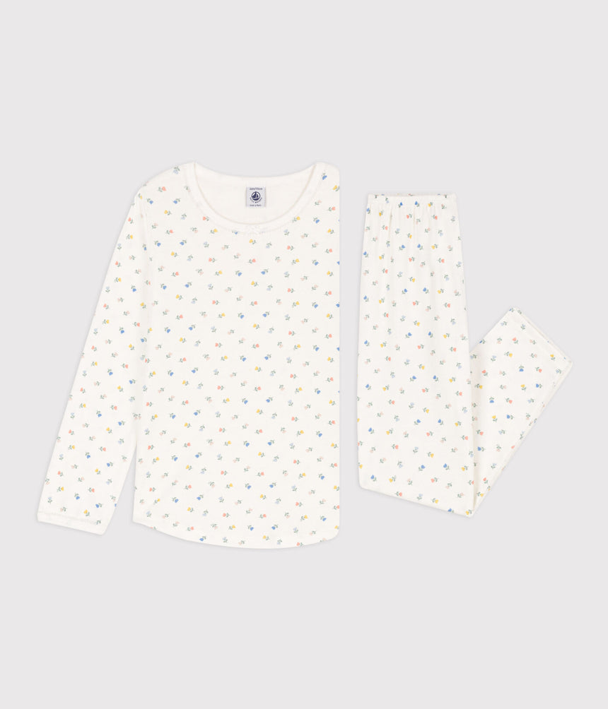 GIRLS' FLORAL COTTON PYJAMAS