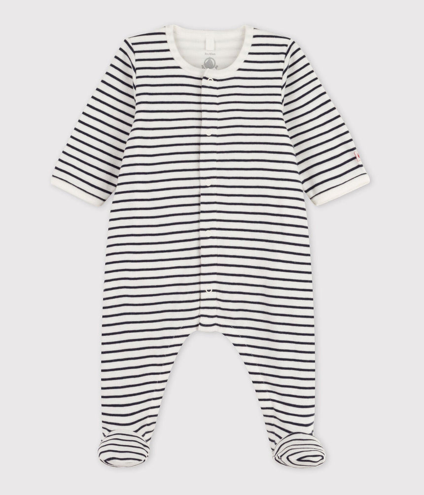 BABIES' STRIPY COTTON BODYJAMA