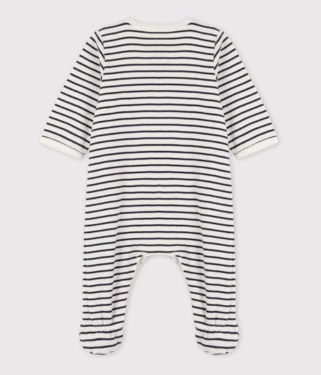 BABIES' STRIPY COTTON BODYJAMA
