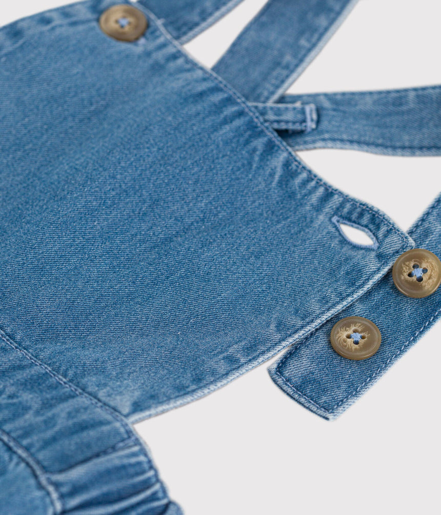 BABIES' SLEEVELESS LIGHT DENIM DRESS