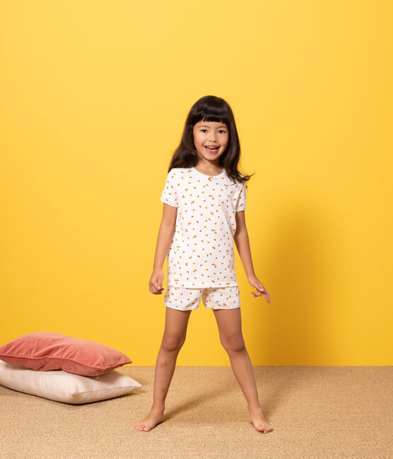 GIRLS' ORANGETTE THEMED COTTON SHORT PYJAMAS