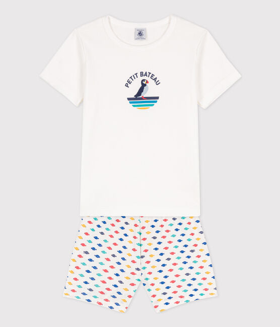 BOYS' SEA ANIMALS SHORT COTTON PYJAMAS