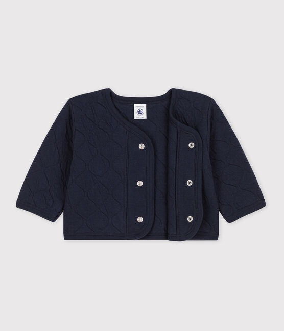 BABIES' QUILTED TUBE KNIT BASEBALL JACKET