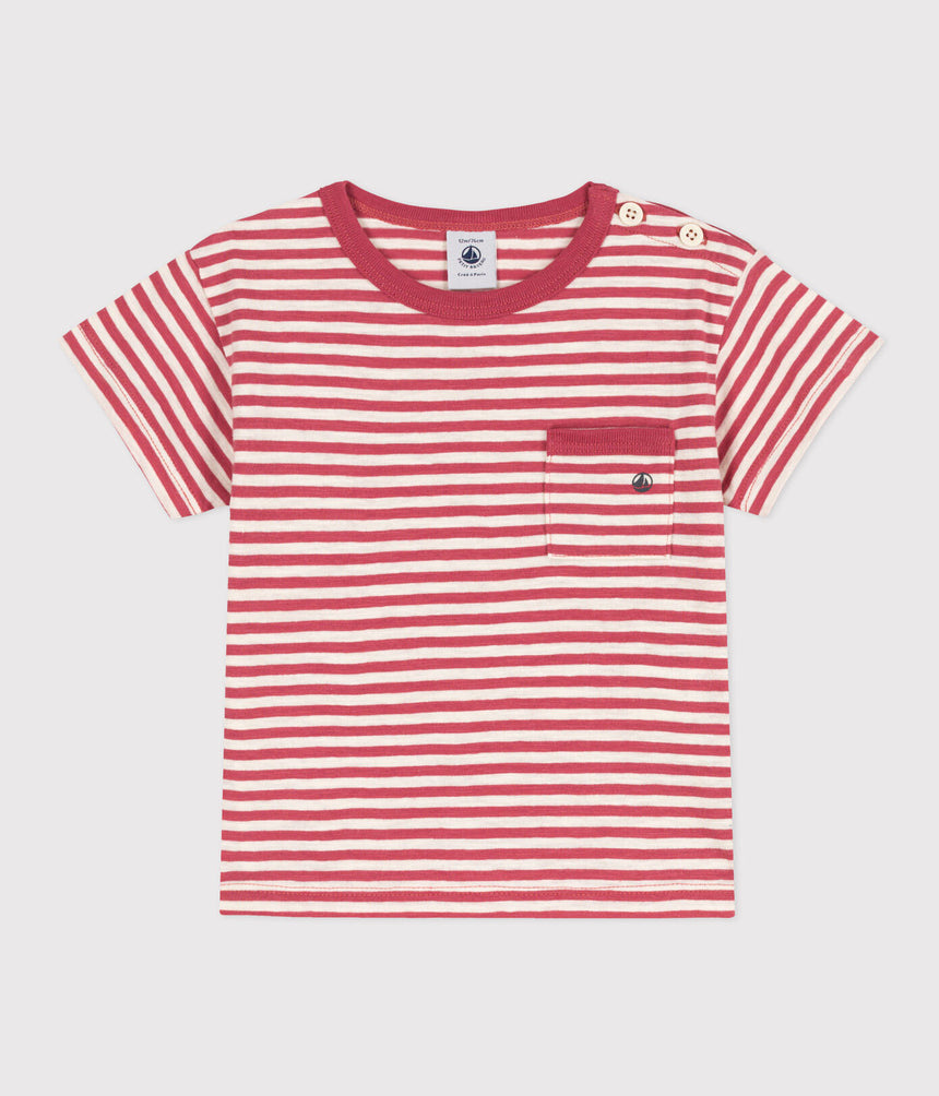 BABIES SHORT-SLEEVED STRIPED SLUB JERSEY T-SHIRT