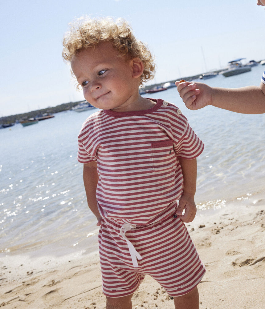 BABIES SHORT-SLEEVED STRIPED SLUB JERSEY T-SHIRT