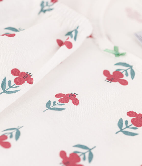 GIRLS' FLORAL SHORT-SLEEVED COTTON PYJAMAS