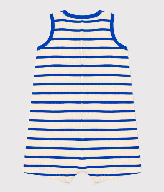 BABIES STRIPED RIB-KNIT PLAYSUIT