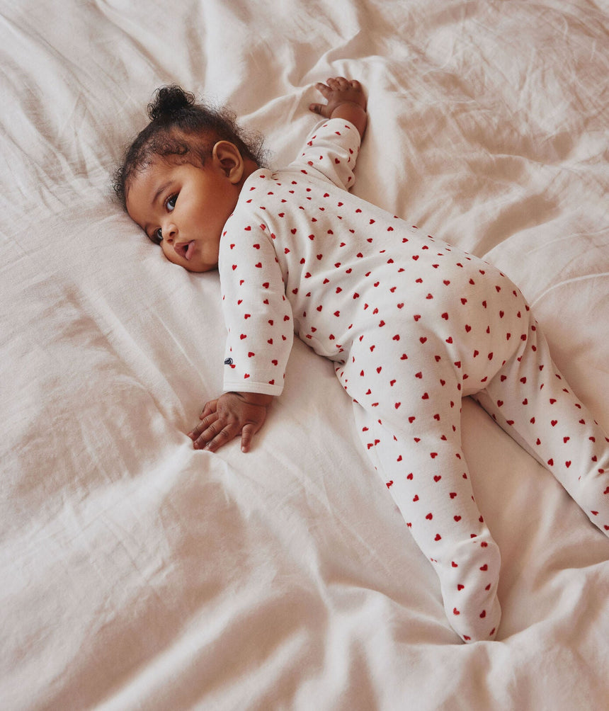 BABIES' HEART PATTERNED VELOUR PYJAMAS