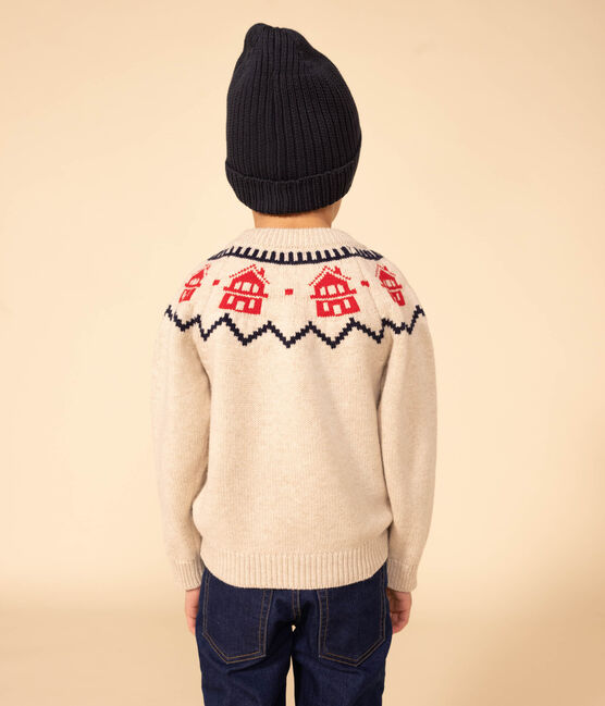 UNISEX WOOL & COTTON JACQUARED KNIT PULLOVER