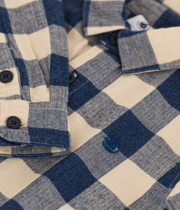 Boys' Checked Cotton Flannel Shirt