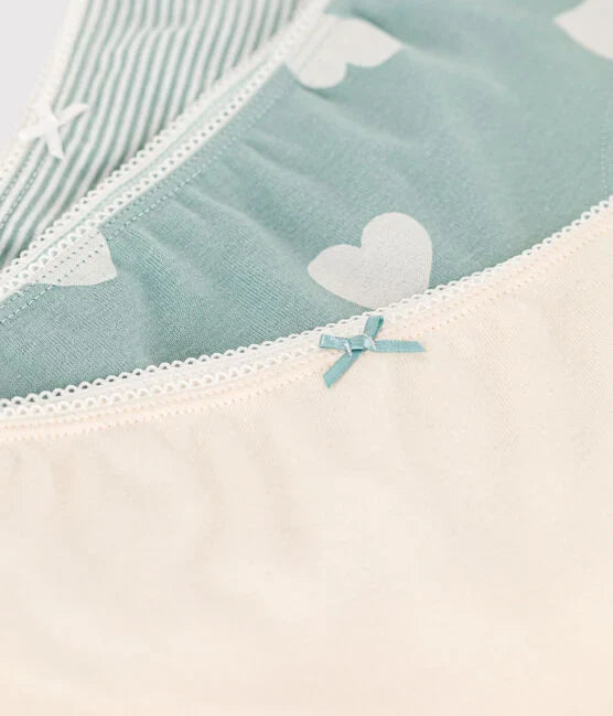 GIRLS' HEART COTTON HIPSTERS PACK OF 3