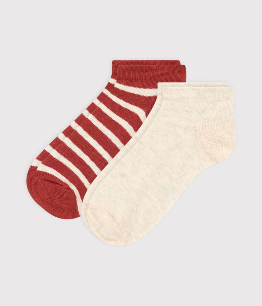 UNISEX CHILDREN'S SHORT STRIPY SOCKS -2- PACK
