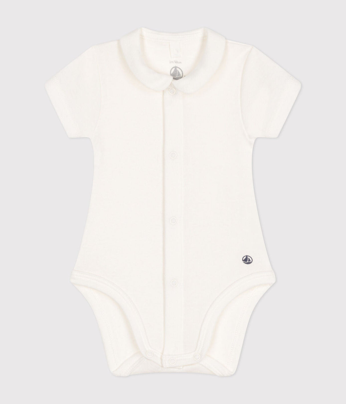 BABIES' SHORT-SLEEVED BODYSUIT WITH A COLLAR