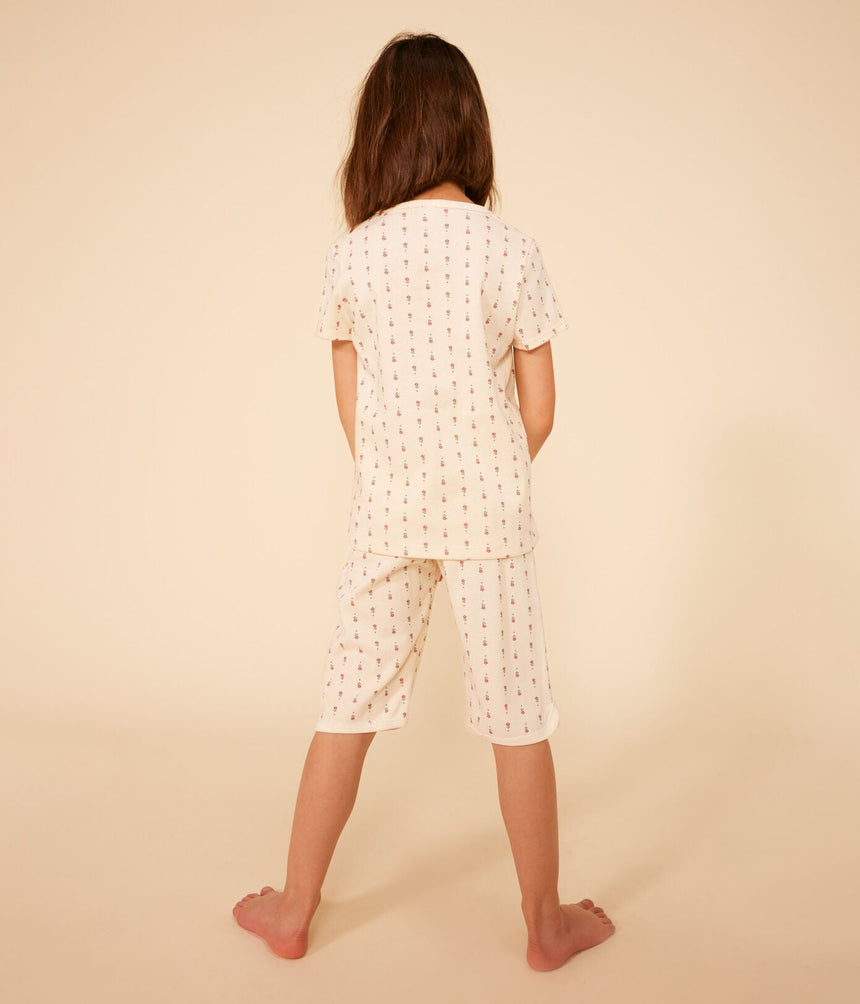 CHILDREN'S FLORAL PRINT COTTON CAPRI PYJAMAS