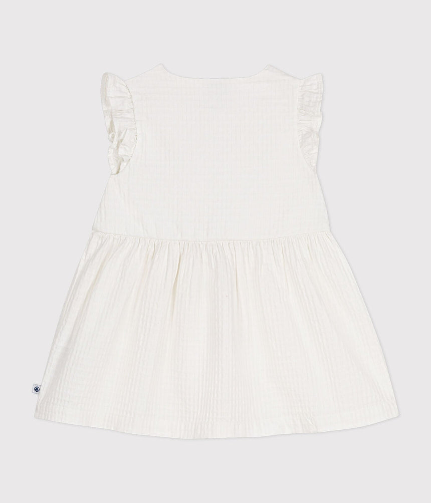BABIES' SLEEVELESS TEXTURED COTTON DRESS